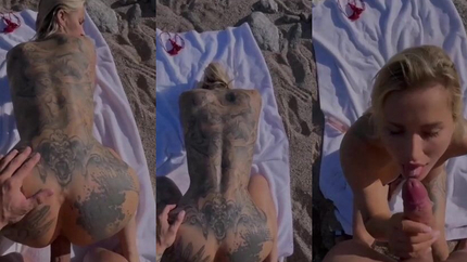 German Bitch With Big Tits Fucks On A Public Beach SD (2026)